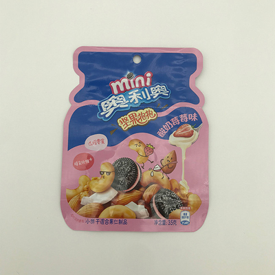 60g 100g Torby w niestandardowym kształcie Laminowane plastikowe etui z zamkiem bocznym