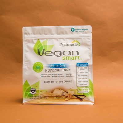 Vmpet 120mm Boczne fałdy Płaskie dno Torby Pokrowiec 130 mikronów Vegan Nutritional