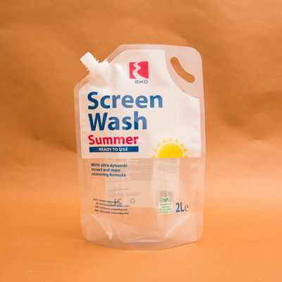 2L plastikowe stojące woreczki z wylewką do płynów do mycia ekranu z płynami