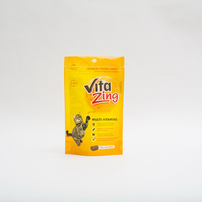 92 mikrony PE80 Stand Up Pet Food Packaging Bag Plastikowe opakowanie multiwitaminowe dla kotów