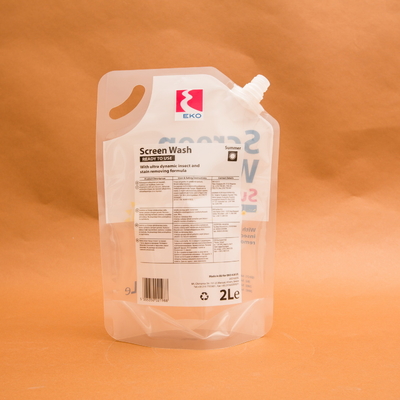 2L plastikowe stojące woreczki z wylewką do płynów do mycia ekranu z płynami