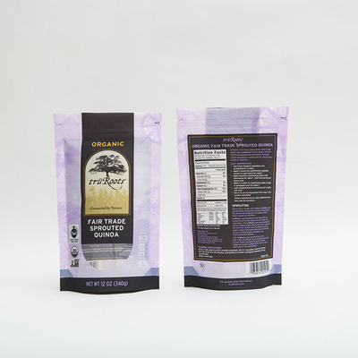 12OZ 340g Opakowania do żywności Torba na zamek błyskawiczny Zamek stojący na zamek błyskawiczny do kiełkującej komosy ryżowej