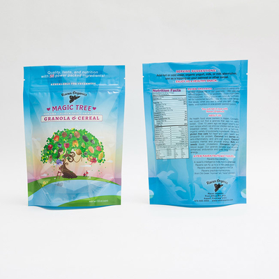 12OZ 100mm Niestandardowe drukowane plastikowe opakowanie na zamek błyskawiczny Ziplock dla płatków Granola