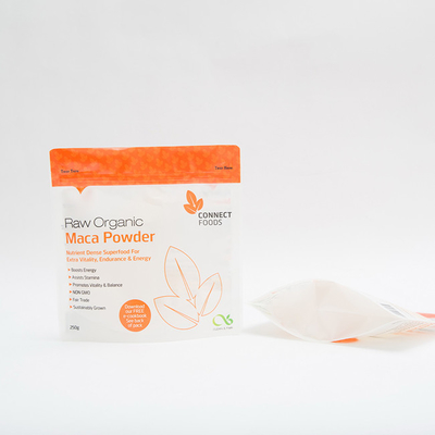 250g Torby do pakowania żywności w proszku Maca 120MIC Stand Up Pouch z zamkiem błyskawicznym