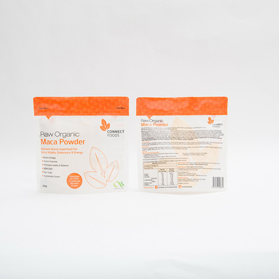 250g Torby do pakowania żywności w proszku Maca 120MIC Stand Up Pouch z zamkiem błyskawicznym