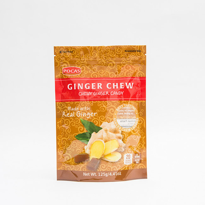 125g PE80 PET12 Candy Pouch Bag Imbir Chew z okienkiem i dolnym klinem