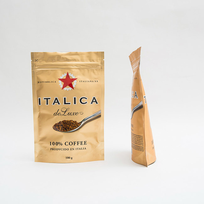 100g Torba do pakowania kawy AL7 Folia aluminiowa Stand Up Niestandardowe torby na kawę ziarnistą